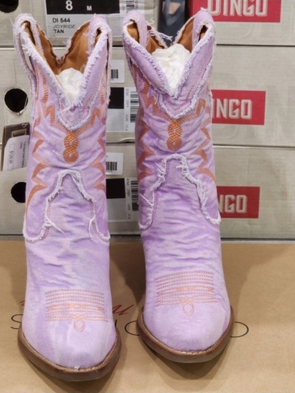 Dingo Lavender Cowboy Boots  Y'all Need Dolly Western Boots - Snip Toe Size 10 - Picture 5 of 16